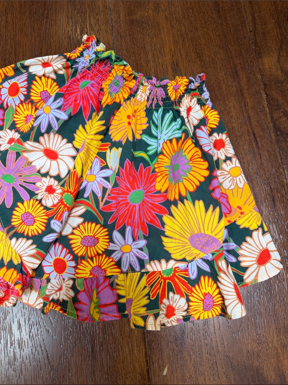Montce - Women’s Floral Ruffle Boho Shorts - Coverup - Size: Medium - Picture 6 of 7